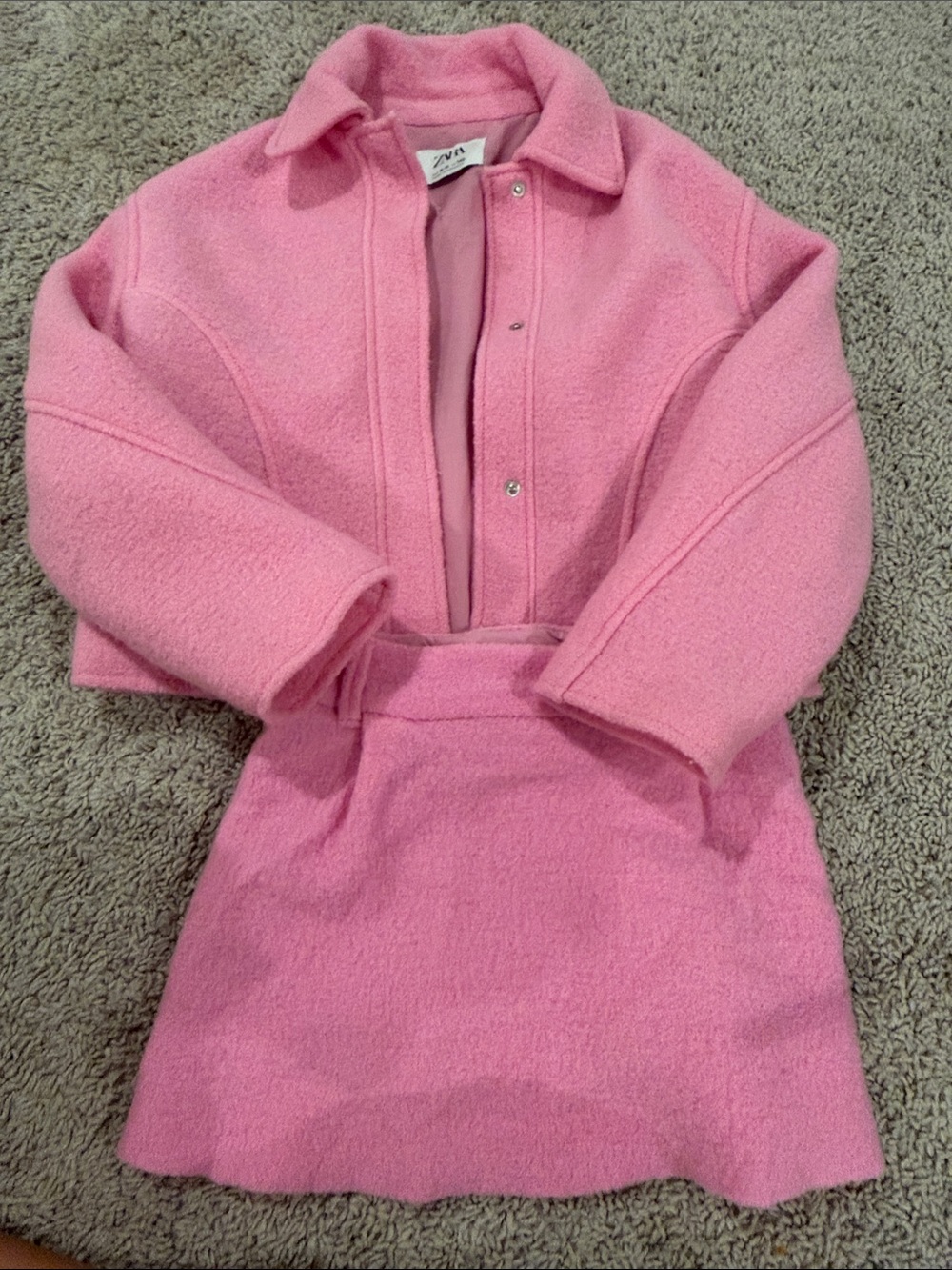 Zara Pink Kids Matching Jacket and Skirt Set